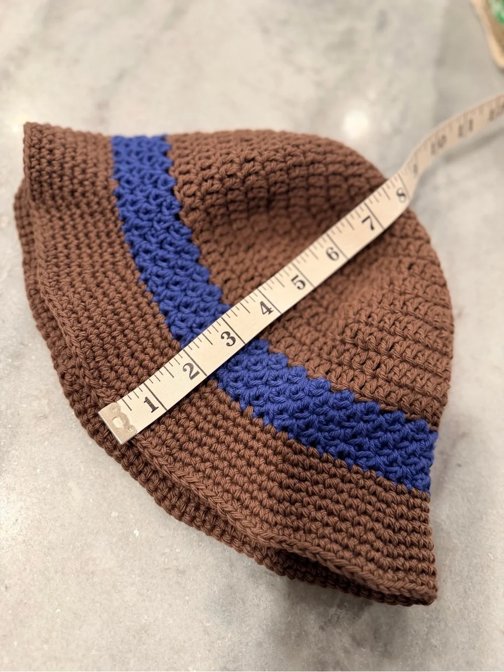 Handmade Crochet Bucket Hat 100% Cotton Lightweight Packable Festival Boho Beach